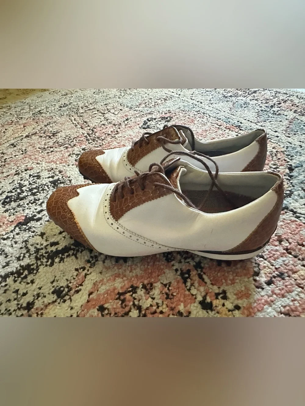 FootJoy LoPro Collection Women’s Wingtip Golf Shoes - Brown/White - Size 7M